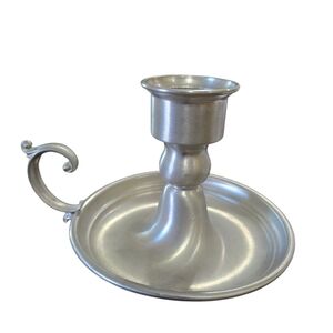 Early American Pewter By Web Candle Holder
